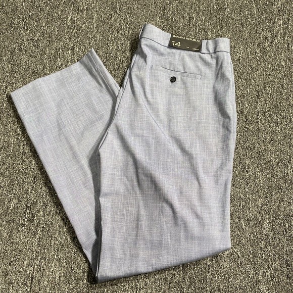 NEW Banana Republic Logan Trouser-Fit Washable Blend Pant sz 14 Blue $110 - Picture 1 of 8